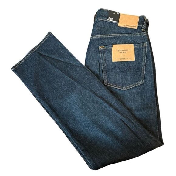 7 For All Mankind Austyn Relaxed Dark Blue Jeans Los Angeles Men’s Size 32 - Picture 1 of 9